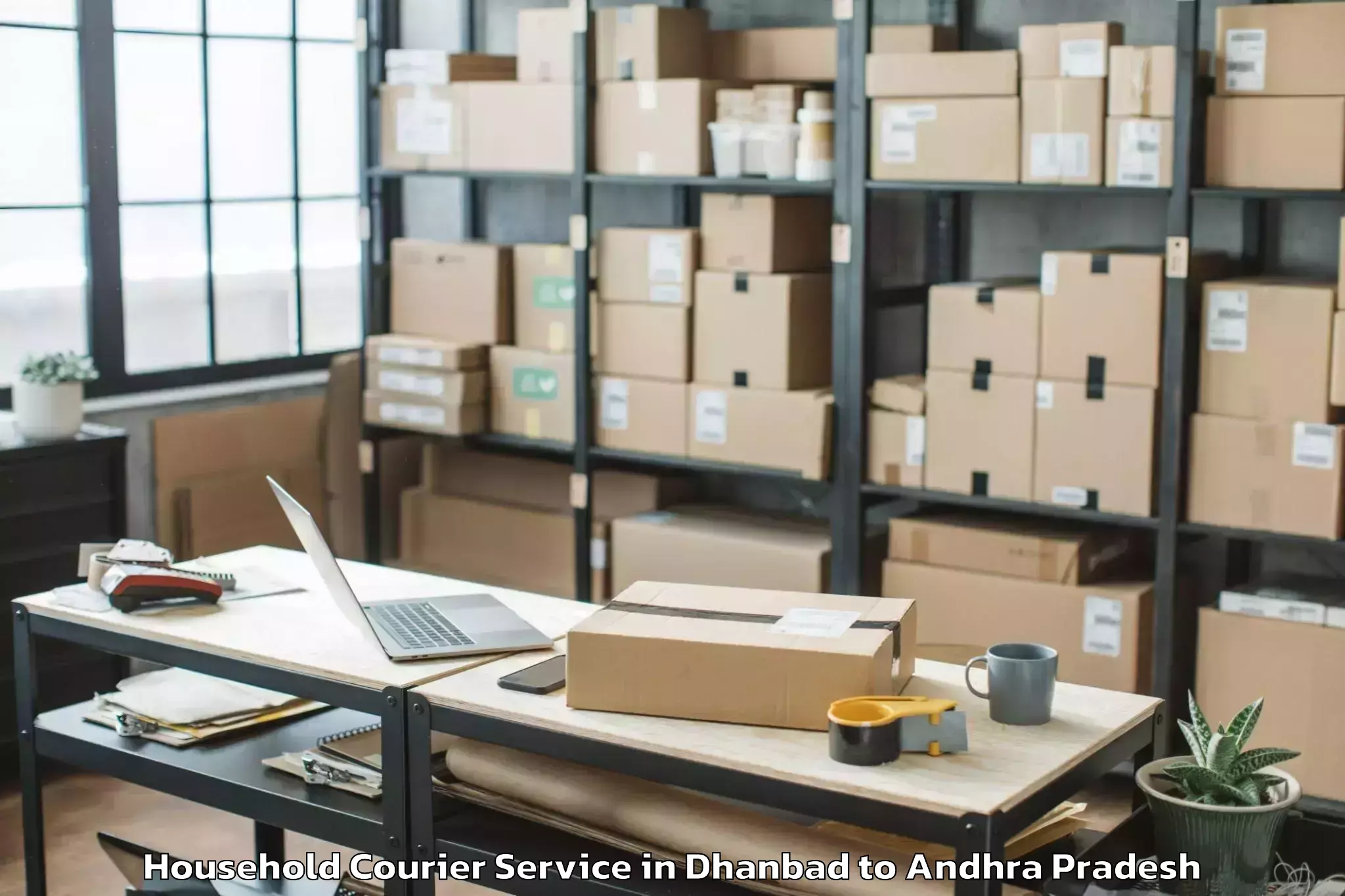 Reliable Dhanbad to Bandi Atmakur Household Courier